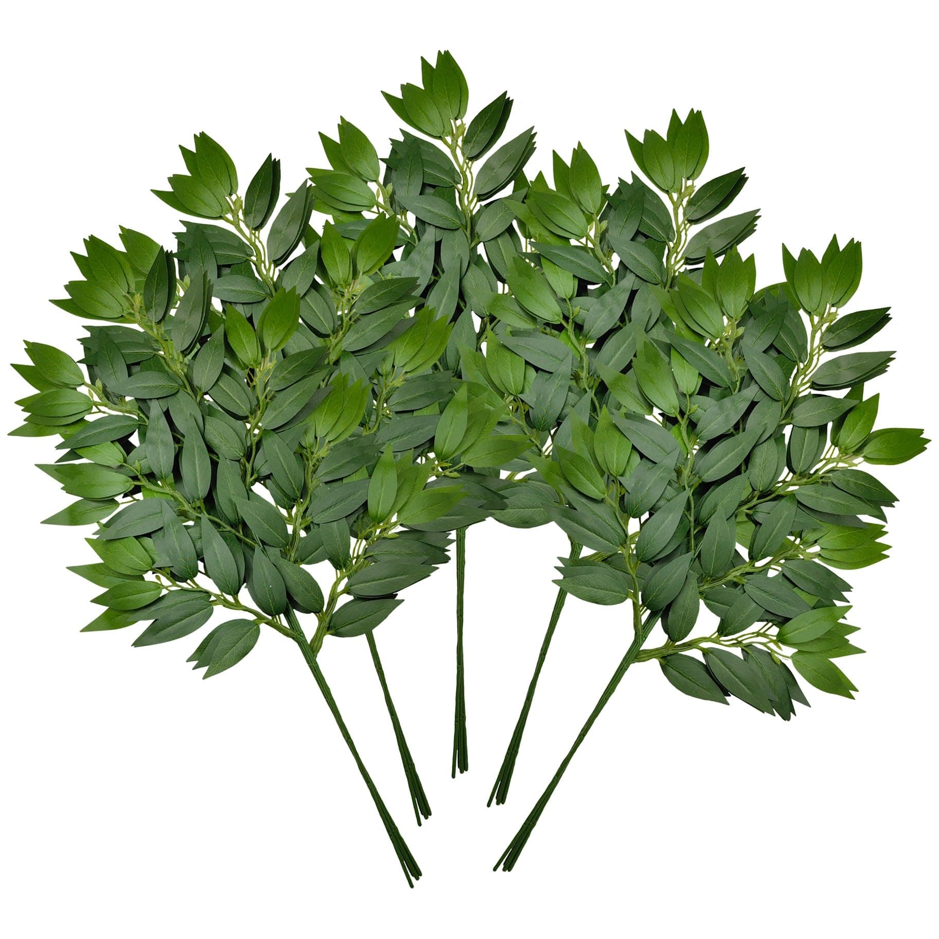 24Pcs Italian Ruscus Greenery Stems Artificial Silk Greenery Plants Spray for DIY Wedding Arch Bouquet Filler Table Centerpieces Home Decor