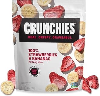 Crunchies Freeze-Dried Fruits, 100% All Natural Crispy Fruit, Non GMO and Kosher, Resealable Freeze Dried Fruit Snack Packs, Pack of 6 (Strawberry Banana)