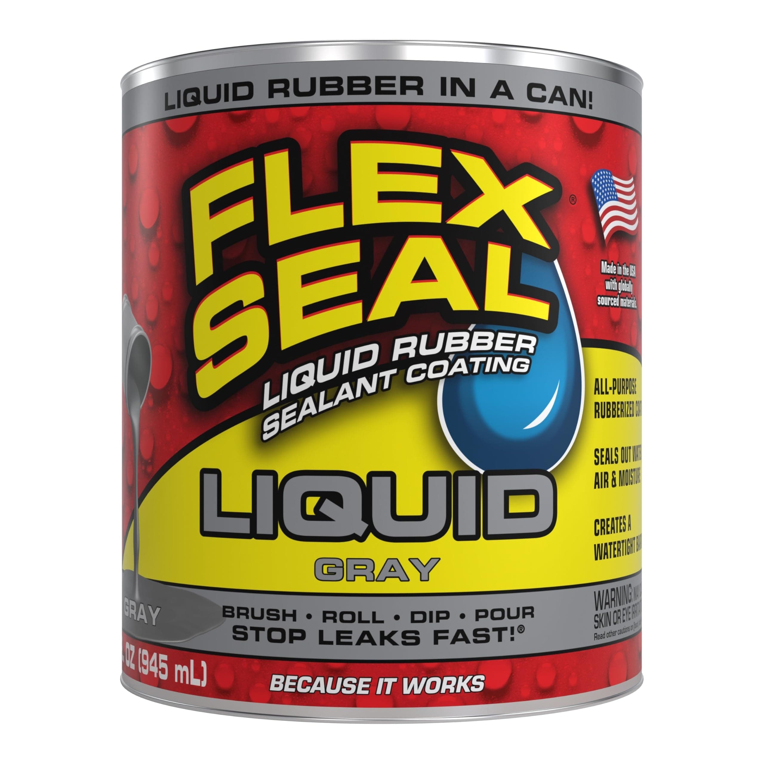 Flex Seal Liquid Rubber in a Can, 32-oz, Gray