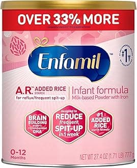 - A.R. Infant Formula, Proven to Reduce Reflux & Spit-Up in 1 Week, with Iron, DHA for Brain Development, Probiotics for Digestive & Immune Health, Powder Can, 27.4 Oz