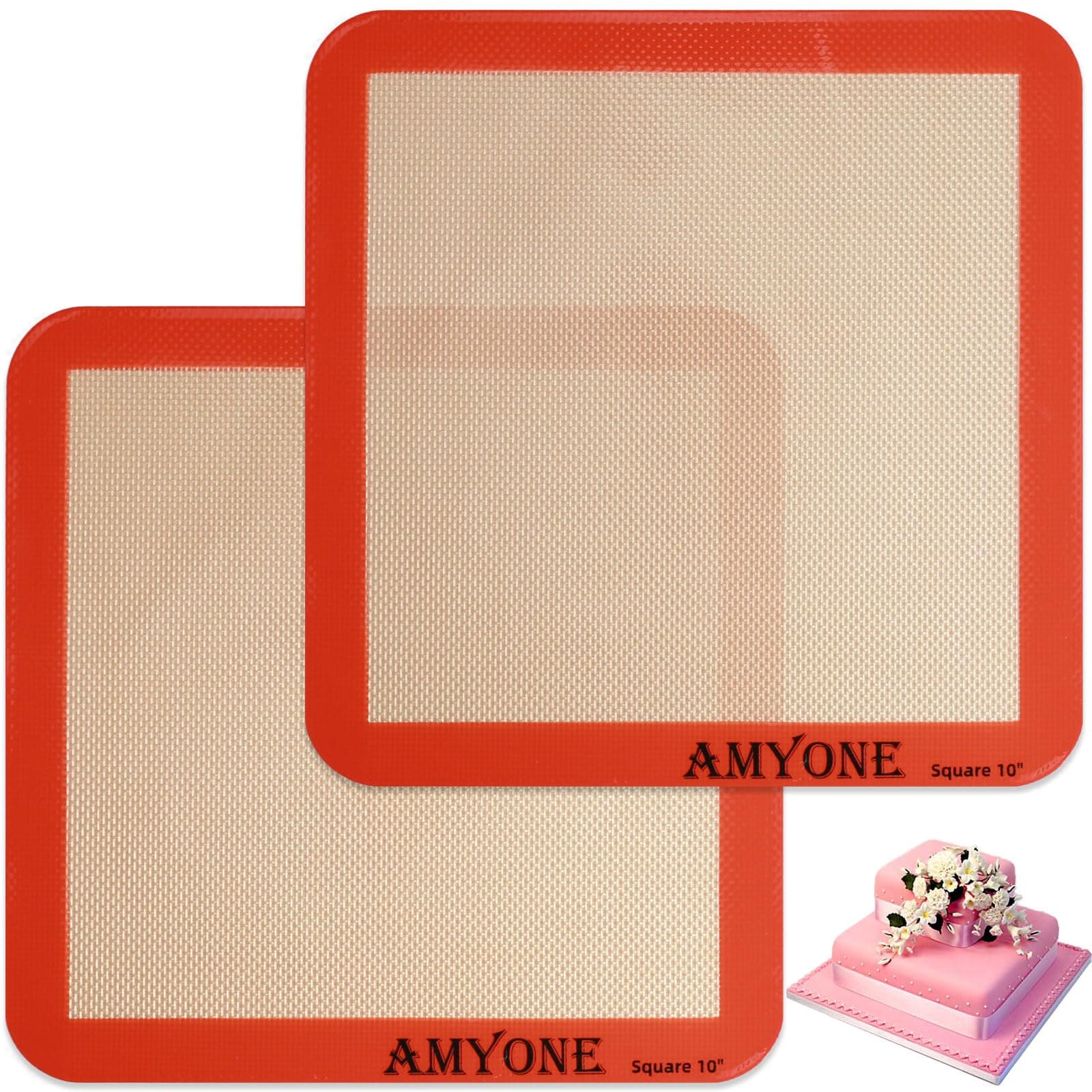 Square Silicone Baking Mats for 10 Inch Cake Pan