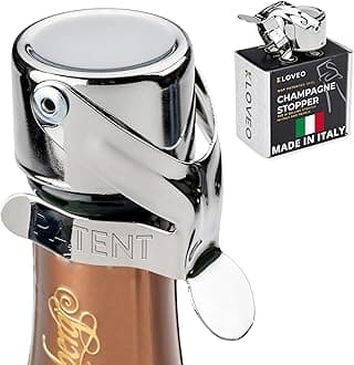 Champagne Stoppers by Kloveo – Patented Seal (No Pump Needed), Made in Italy – Professional WAF Champagne Bottle Stopper – Prosecco, Cava & Sparkling Wine Stopper, Prosecco Gifts for Women