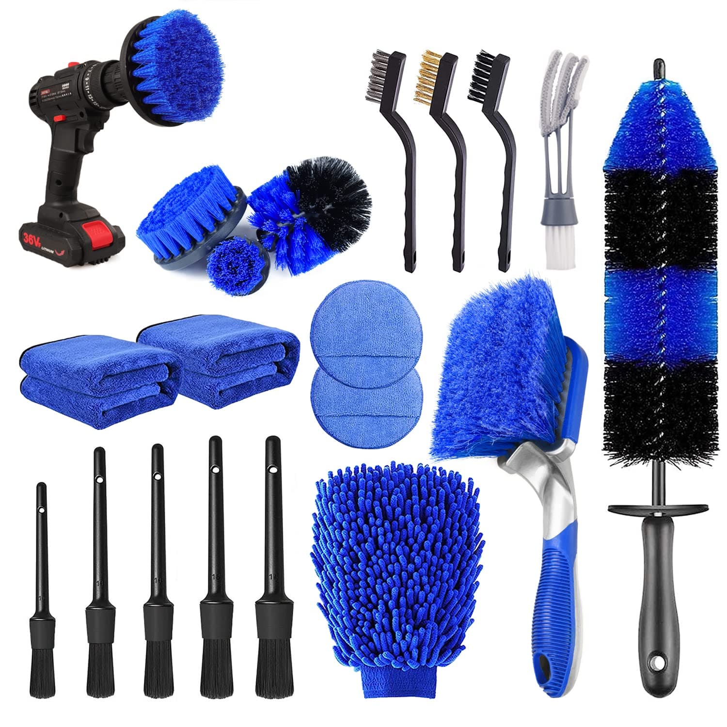 20Pcs Car Drill Brush Set