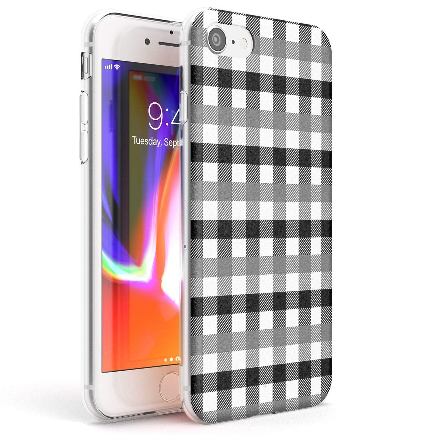 Designer Original Plaid Slim Phone Case for iPhone 7/8 / SE TPU Protective Light Strong Cover with Fashion Patterns Checkered Tartan Tweed