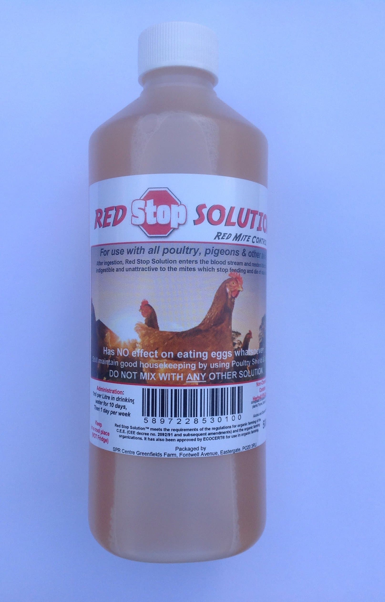 500ml Red Stop Solution Red Mite Control for Chickens Poultry Birds Hatching eggs
