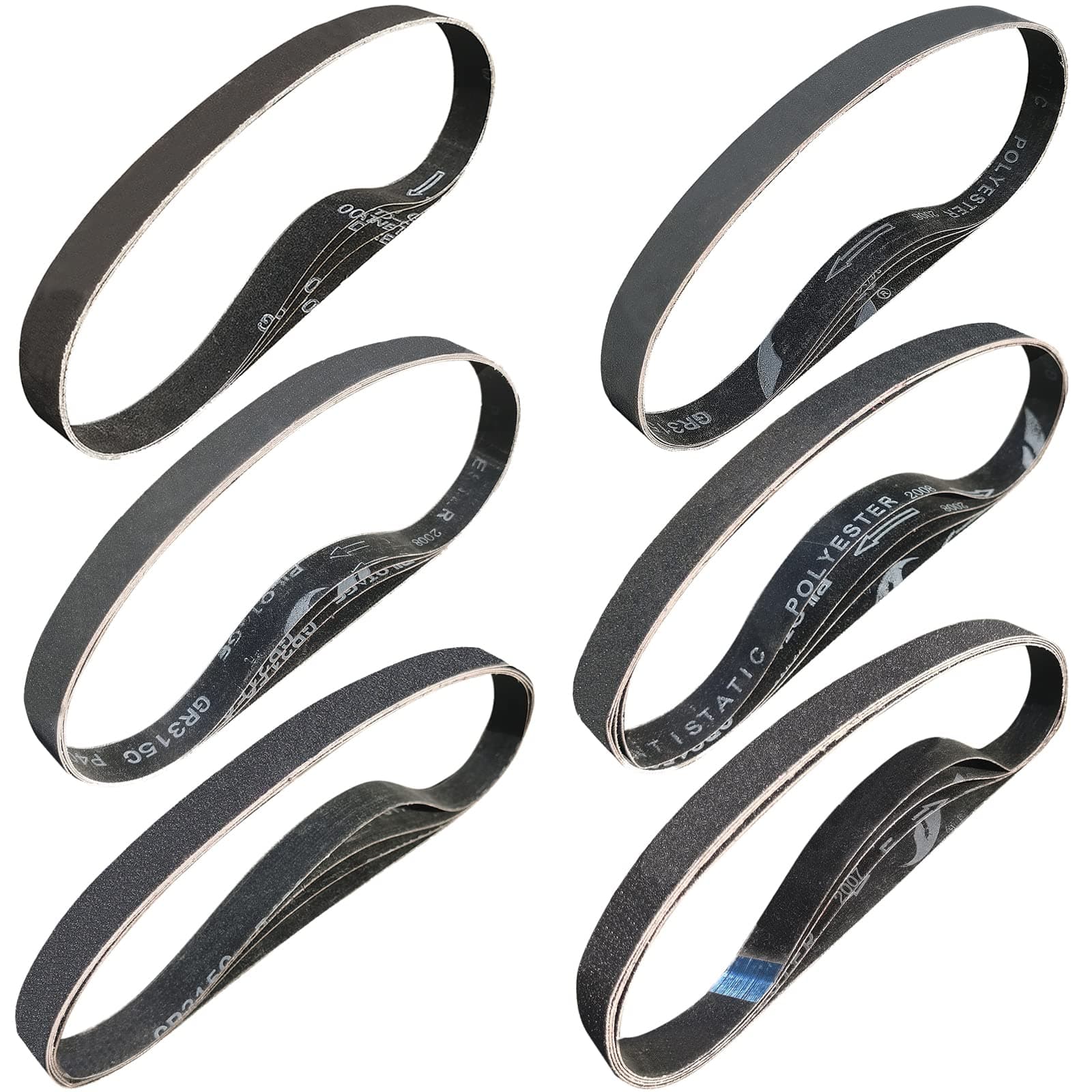 24 Pack 1 x 30" Silicon Carbide Sanding Belts Assorted-120, 240, 400, 600, 800, 1000 Grit High Performance Sander Belt for Knife Sharpening and Metalworking