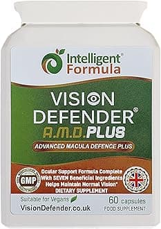 Vision Defender Plus Eye Supplement: AREDS2 Formula Vitamins, Minerals (Lutein, Zinc) Enhanced with Meso-Zeaxanthin for Complete Eyes/Eyesight Health Care & Support. 60 Easy-to-Swallow Vegan Capsules