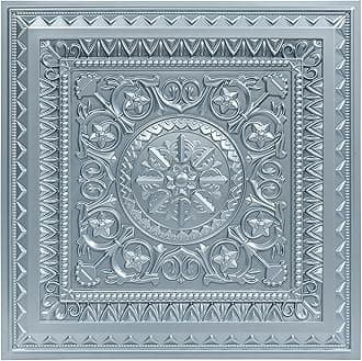 Art3d Drop Ceiling Tiles, Glue up Ceiling Tiles, 2'x2' Plastic Sheet in Gray (12-Pack, 48 Sq.ft)