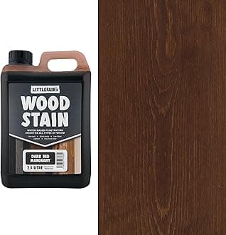 Littlefair's Wood Stain Water-Based - (Dark Red Mahogany) – Non-Toxic, Eco-Friendly & Quick Drying - Easy-to-Apply, Concentrated Formula for All Wood Types – 2.5 LTR