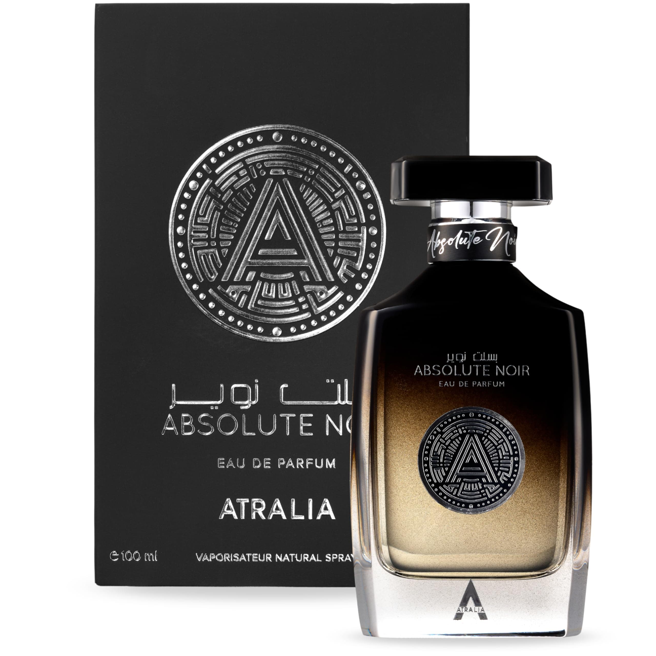 Absolute Noir Eau De Parfum for Men 100Ml 3.4Oz - Luxurious and Long Lasting Fragrances with Top Notes of Bergamot, Lemon, Grapefruit, Pink Pepper