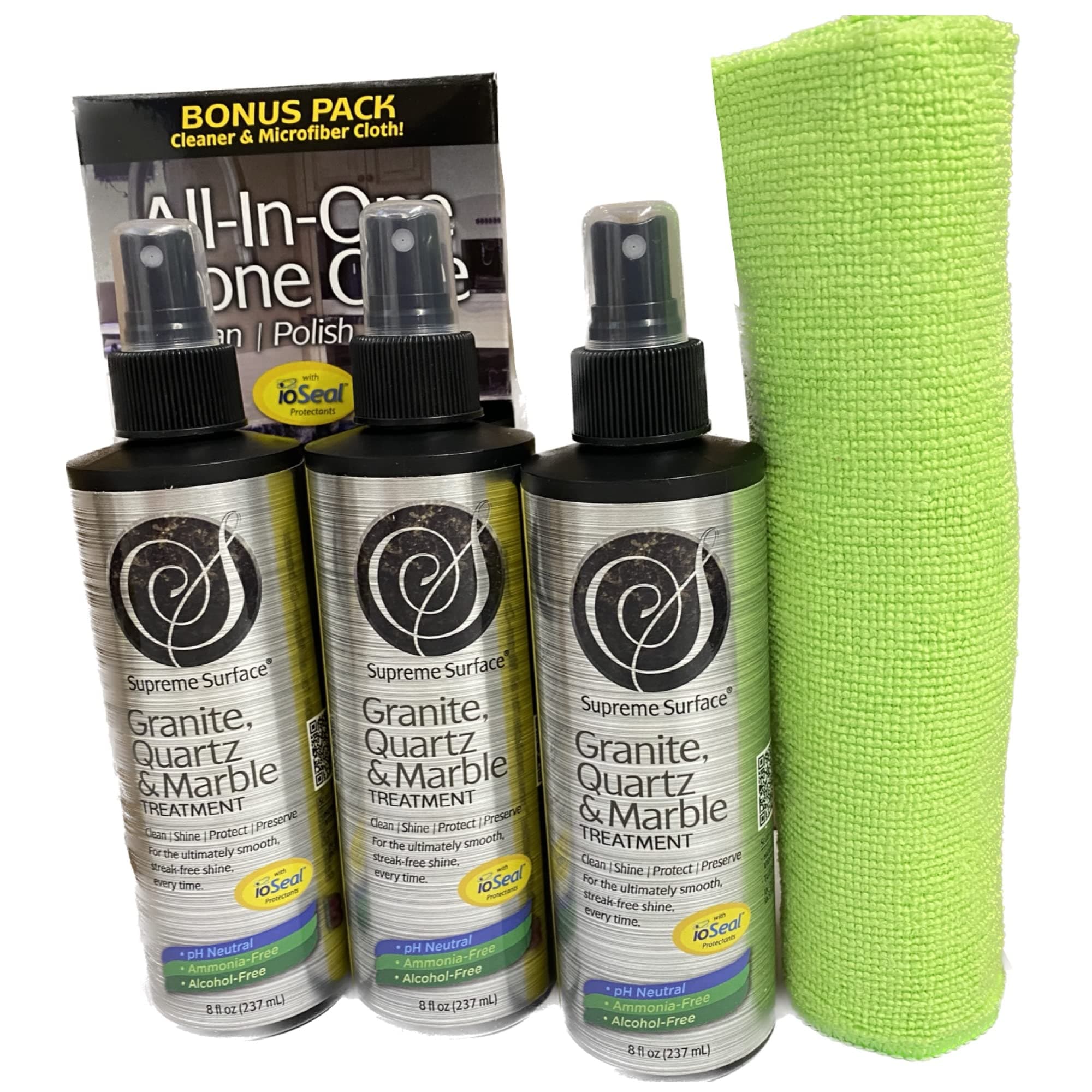 Granite, Quartz & Marble Treatment 3 pack 8 fl oz Bottles, Value Pack