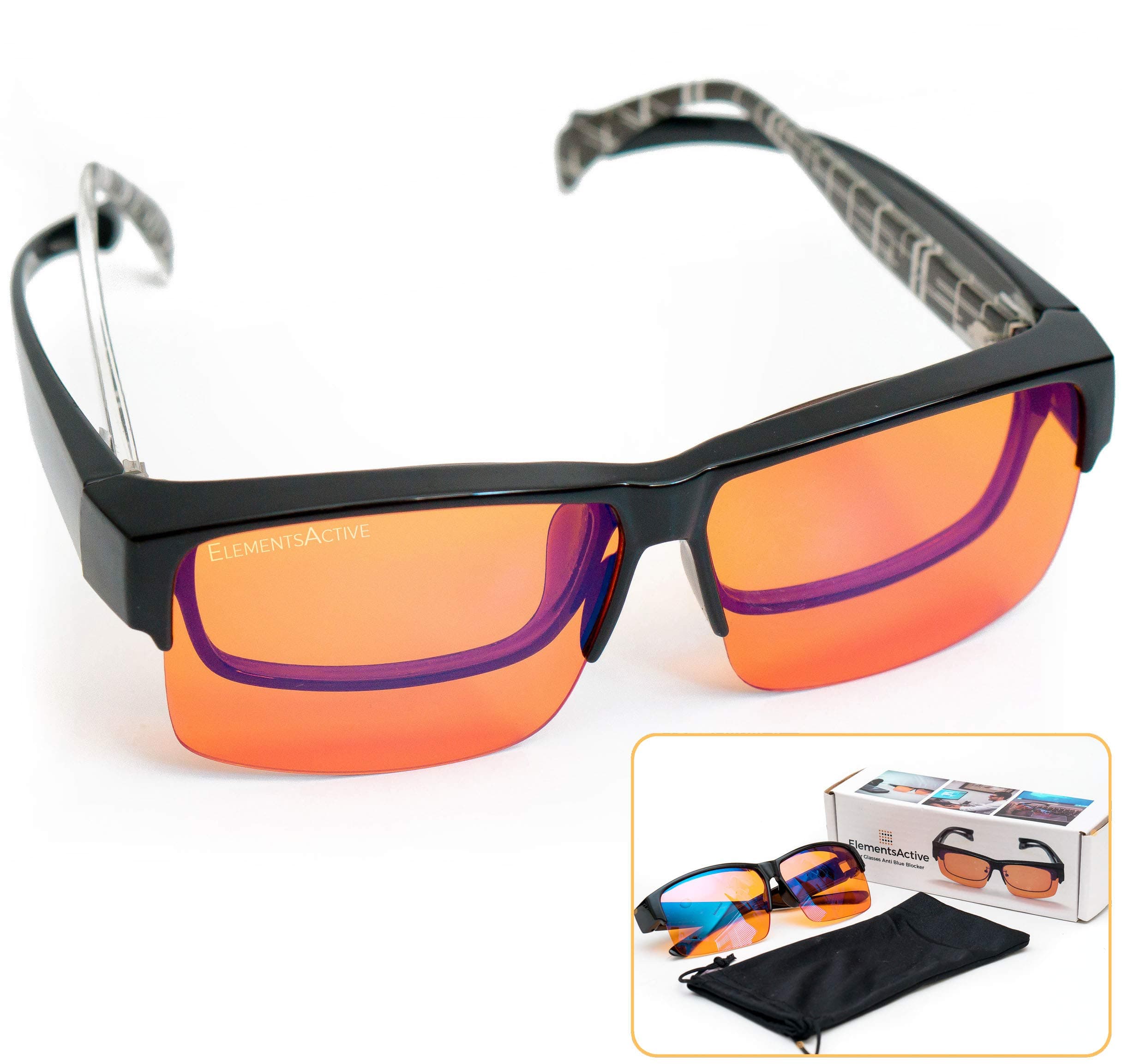 ElementsActiveFitover Anti-Blue Blocking Computer Glasses/w Flex Frame