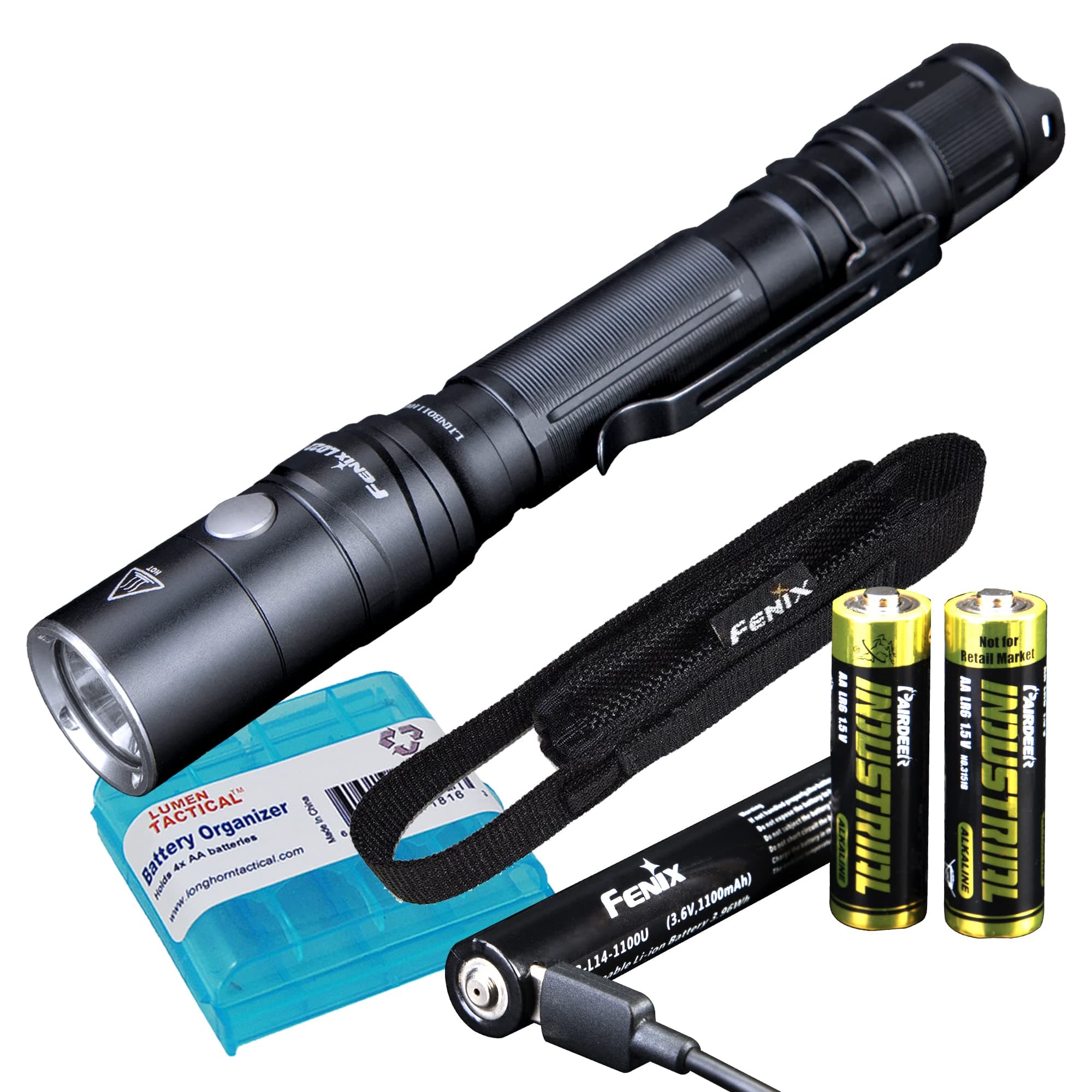 LD22 v2.0 AA Flashlight, 800 Lumen Rechargeable Penlight for EDC, Compatible with 2X AA Batteries with LumenTac Battery Organizer