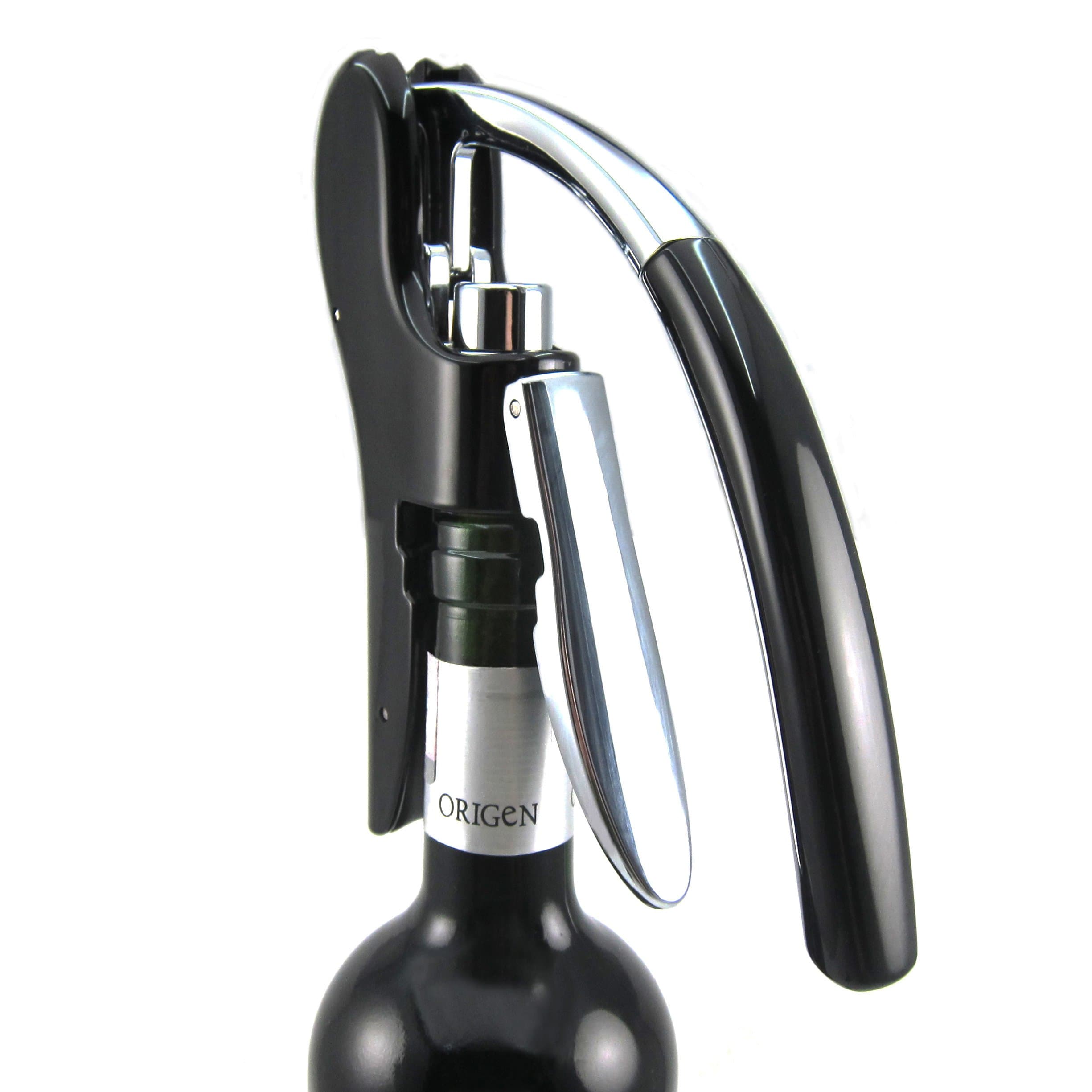 Professional Wine Opener Lever Pull Corkscrews for wine Waiter's Corkscrew Bottle Opener with Built-in Foil cutter and Bonus Replacement, Black