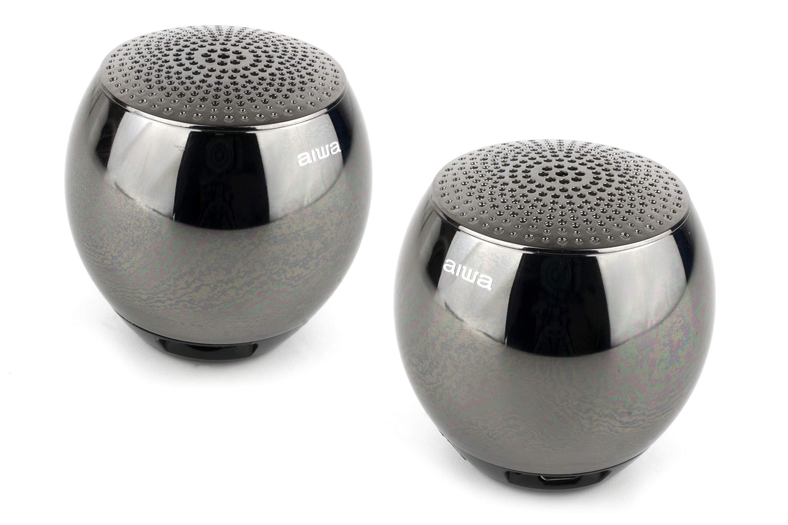 AiwaAtom Mini Wireless Bluetooth, 2 Speakers Bundle, Super Bass Audio and TWS Connectivity (Black)