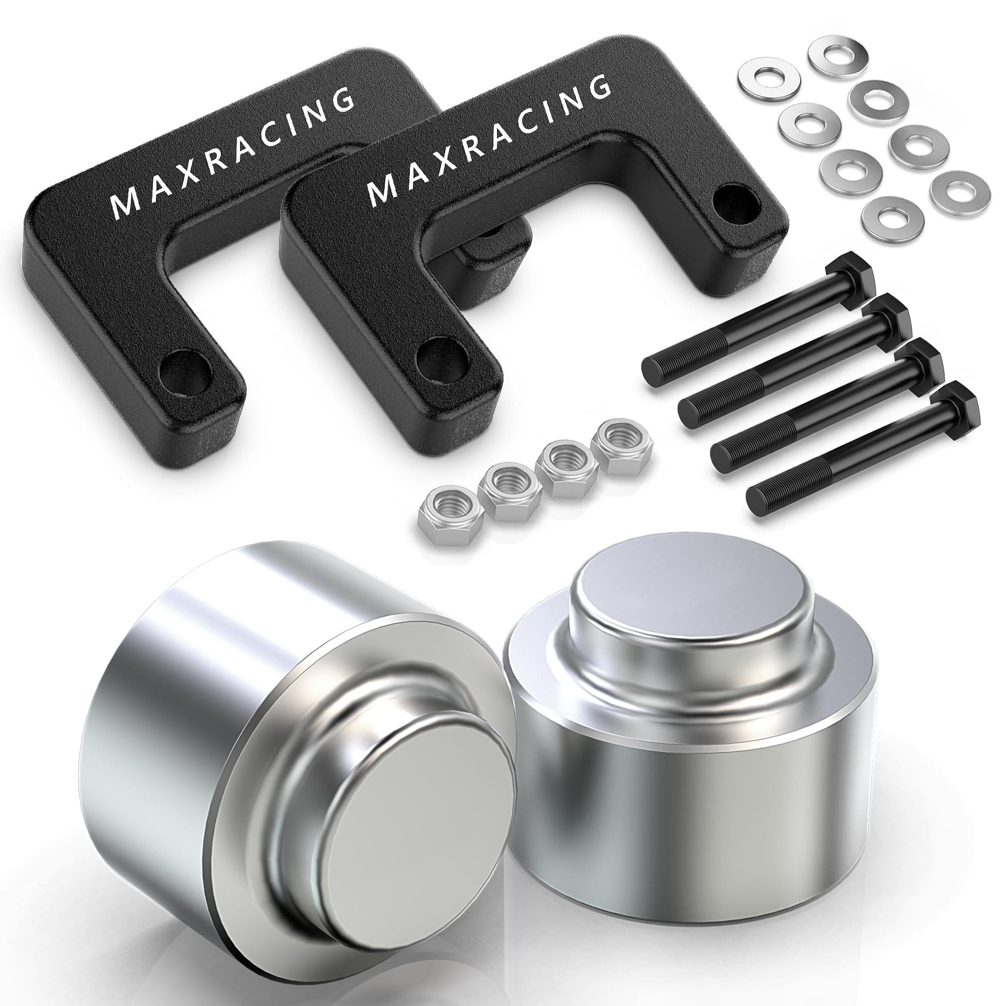 Maxracing 2" Front + 2" Rear Leveling Lift Kit Compatible with 2007-2020 Chevy Suburban 1500/2007-2013 Chevy Avalanche 1500/2007-2020 Chevy Tahoe / 2007-2020 GMC Yukon 1500 4WD/2WD