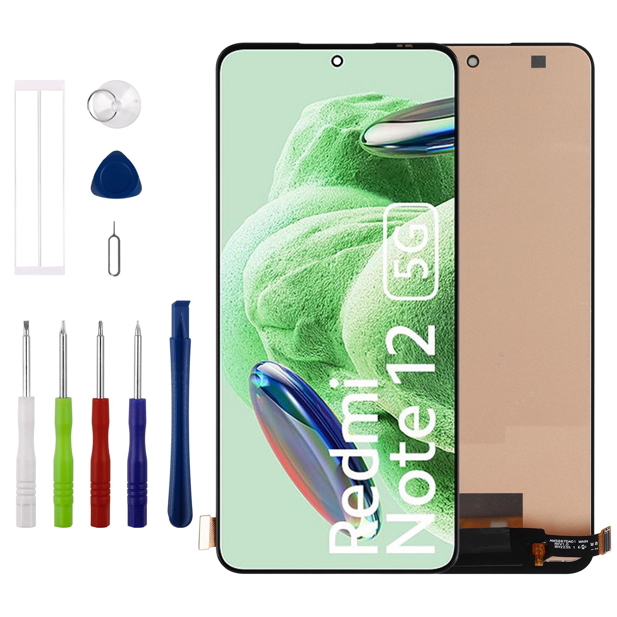New 6.67'' TFT Display Touch Screen Digitizer Assembly Replacement for Xiaomi Redmi Note 12 4G/5G & Xiaomi Poco X5 5G with Repair Tools Kit-No Fingerprint Function