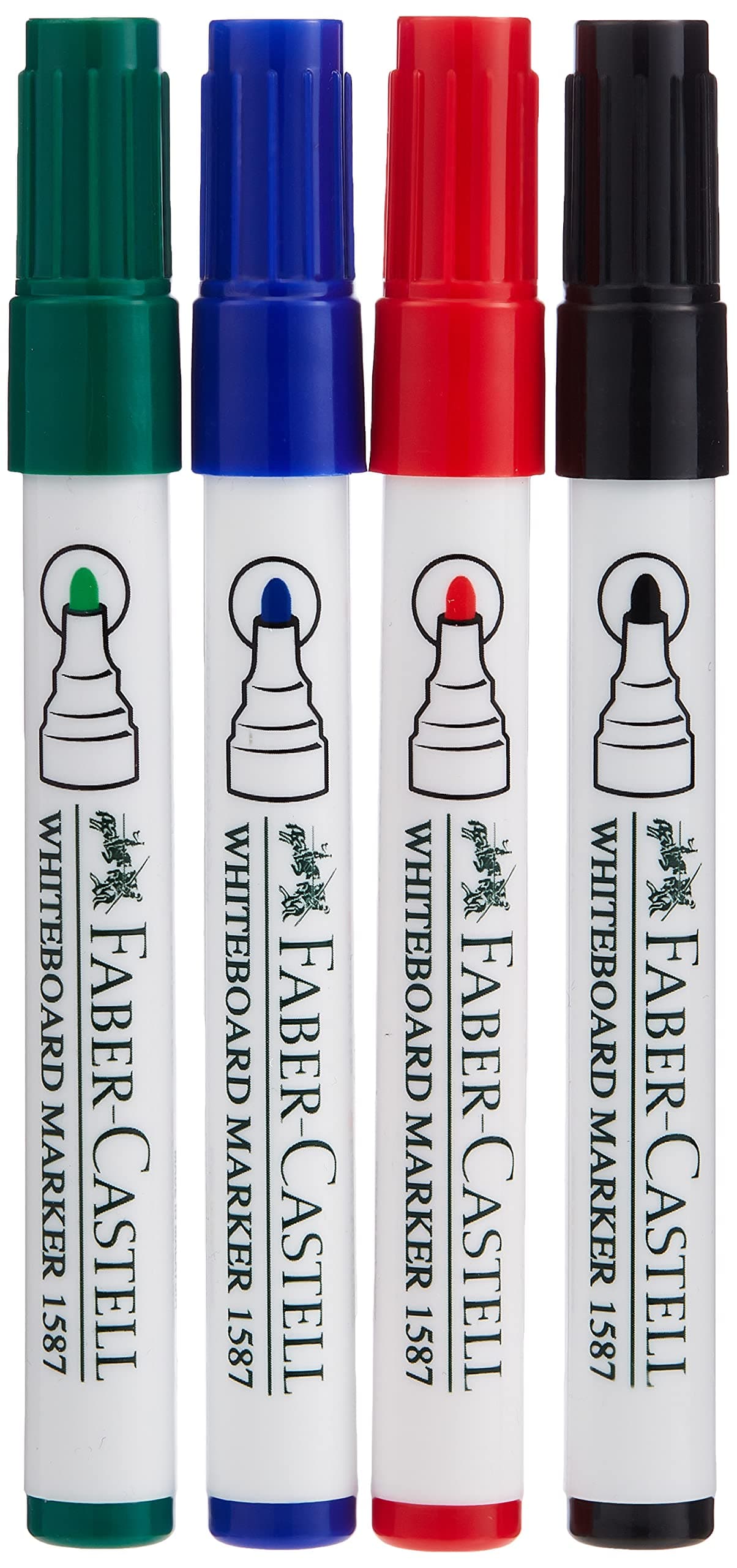 Whiteboard Marker Bullet Set Of 4Pc + Duster, ASSORTED, 1587D