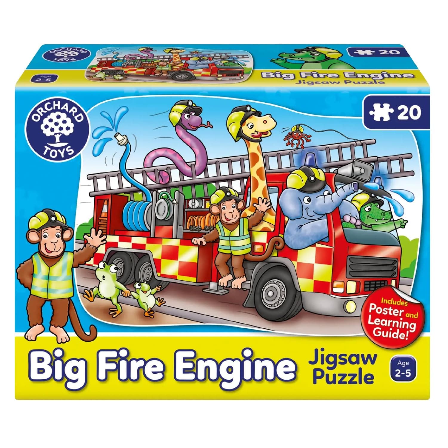 Big Fire Engine Jigsaw Puzzle, 20 Piece Shaped Educational Jigsaw Puzzle For Kids, Toddlers, Ages 2-5, Develops Hand-Eye Coordination