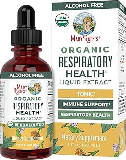 USDA Respiratory Health Liquid Drops by | Tonic Herbal Blend | Respiratory Health & Immune Support | Non-GMO, Vegan, Alcohol Free Tincture, 1oz