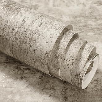 Concrete Glitter Effect Wallpaper for Living Room, Brown Gold Vintage Industrial Mottled Textured Metallic Wallpaper - for Bedroom Adults Corridor Wall Paper, 53cm X 9.5m