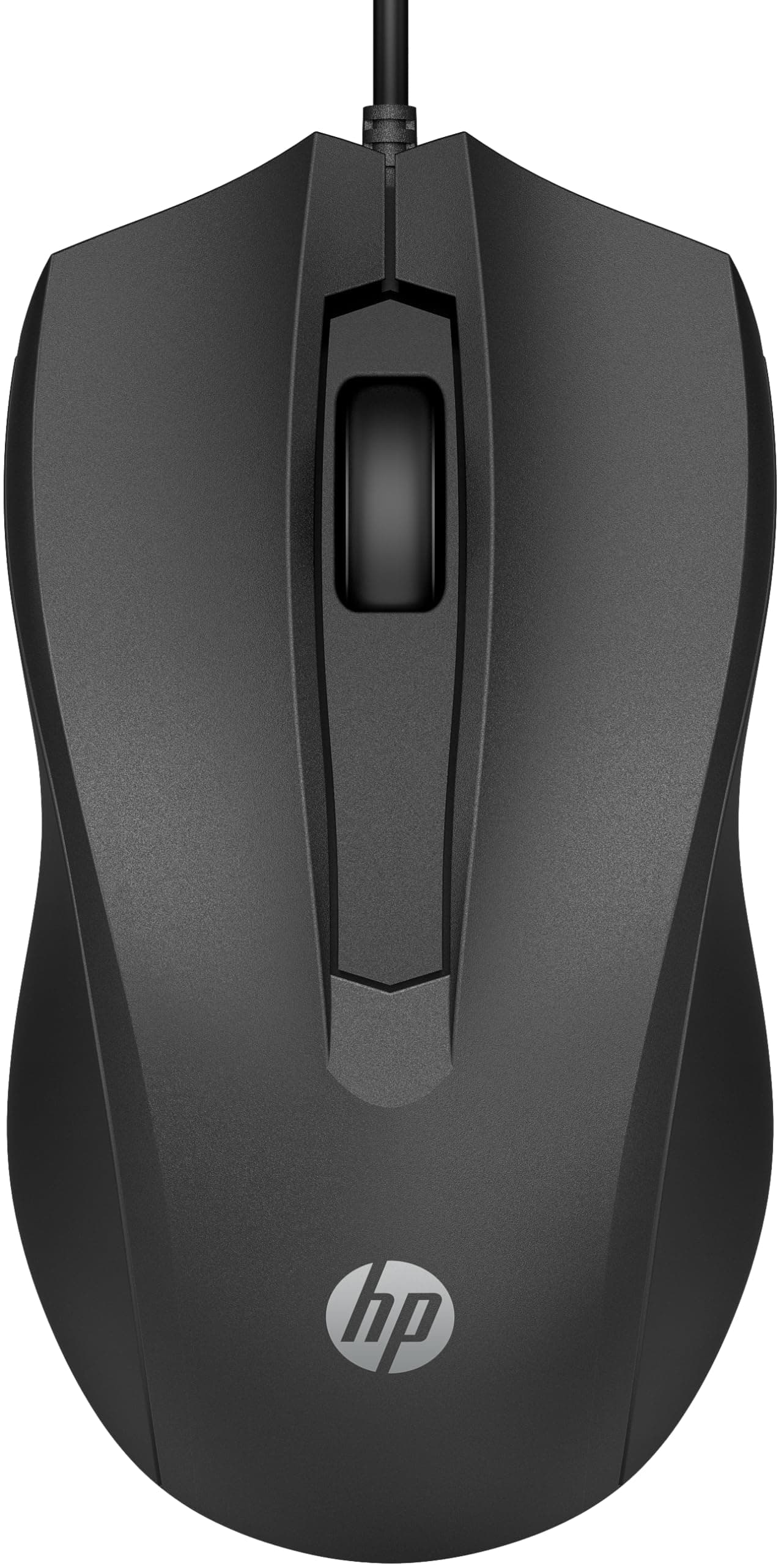 HP Wired Mouse 100 - Precise Optical Sensor with 1600 DPI - Easy USB Connection - Ambidextrous Design - 3 Button Control & Built-in Scrolling - Multi-OS Compatible (6VY96AA#ABL)
