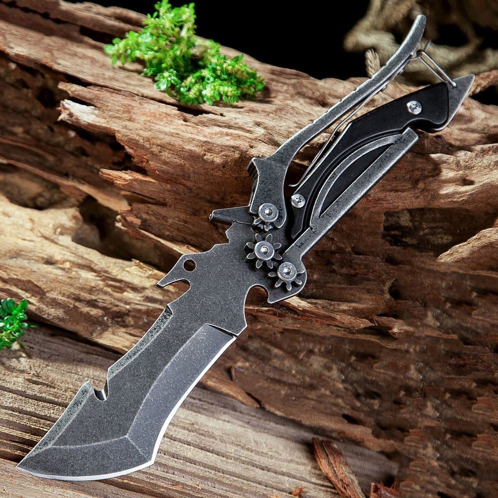 Multifunctional Scissors Hunting Knife 9.76" Fixed Blade Knife 440 Stainless Steel BladeTactical Survival Karambit Knife with Scissors Knife for Hunting Camping Fishing and Field Survival