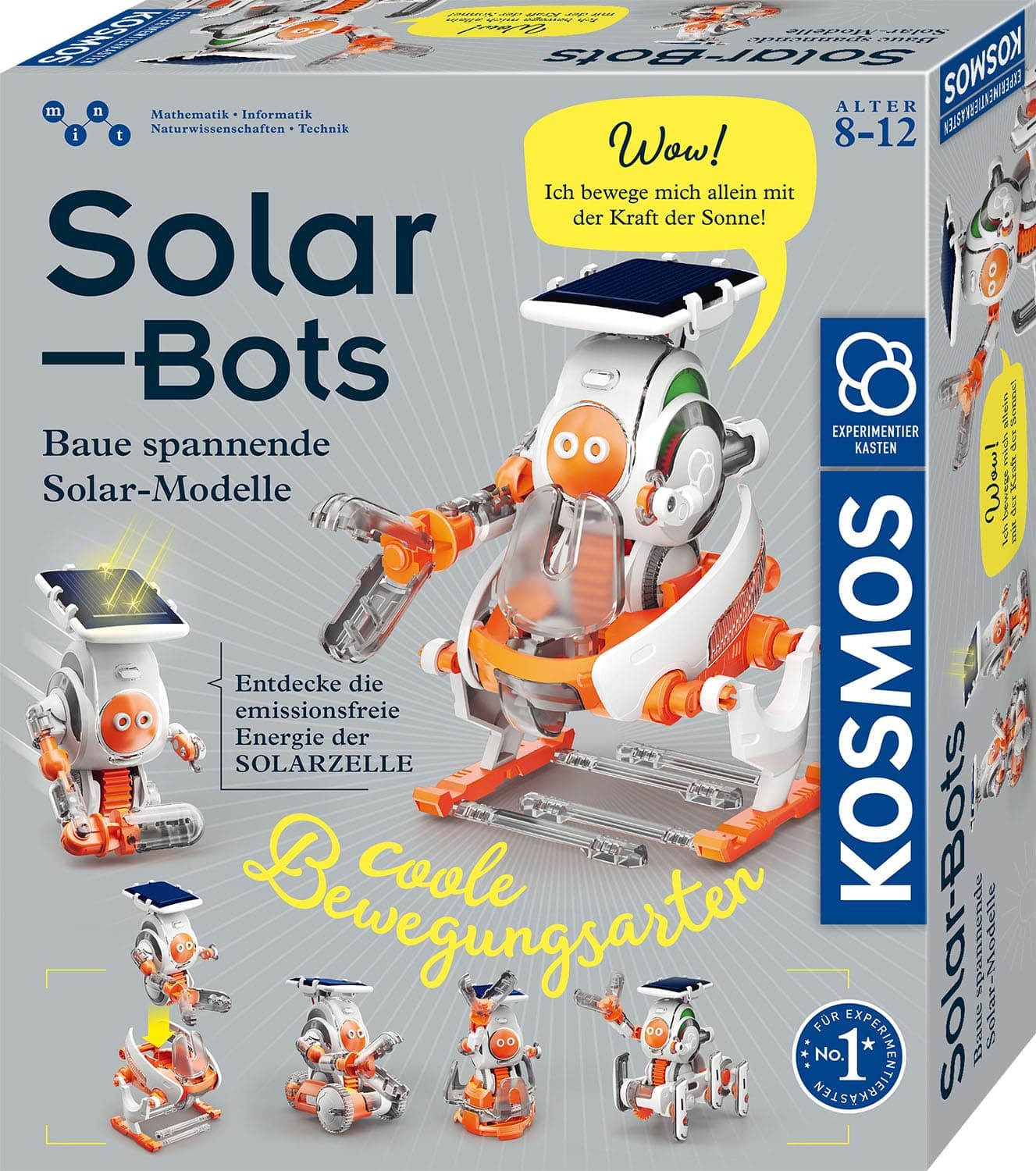 621247 Solar Bots, Build 8 Solar Models, Kit for Solar Robots with Solar Energy Drive, Solar Cell with Motor, Experiment Box for Children from 8-12 Years