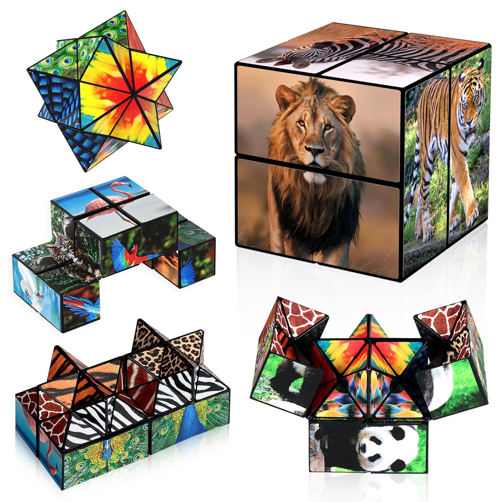 Euclidean Cube Infinity Cube Fidget Toy 2 in 1 Star Cube for Kids, Animal Toys for Ages 3-12, Travel Yoshimoto Cube for 3+ Years Old Boys Girls Gifts