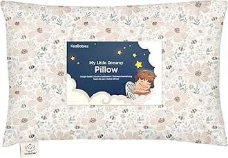 Toddler Pillow with Pillowcase - 13x18 My Little Dreamy Kids Travel Bed Pillows for Sleeping, Organic Cotton Small Pillowcase, Soft & Breathable, Machine Washable, Toddlers 2-5 years old (Flora Vale)