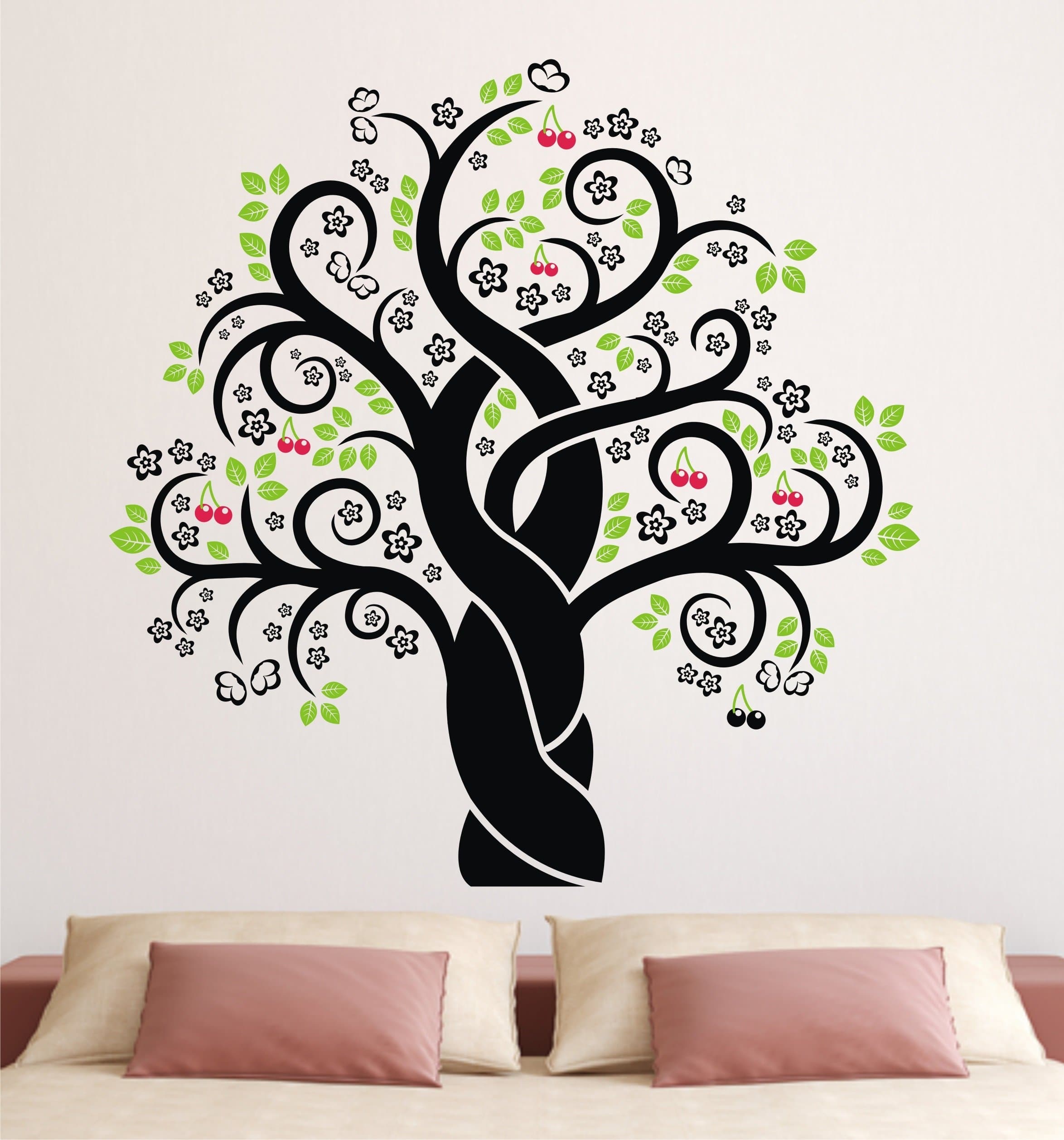 Wallstick ' Black Spring Tree ' Wall Sticker (Vinyl 105 cm x 100 cm)