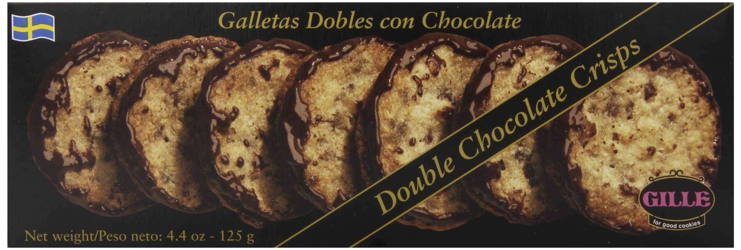 Gille Double Chocolate Cookie Crisps, 4.4 Ounce