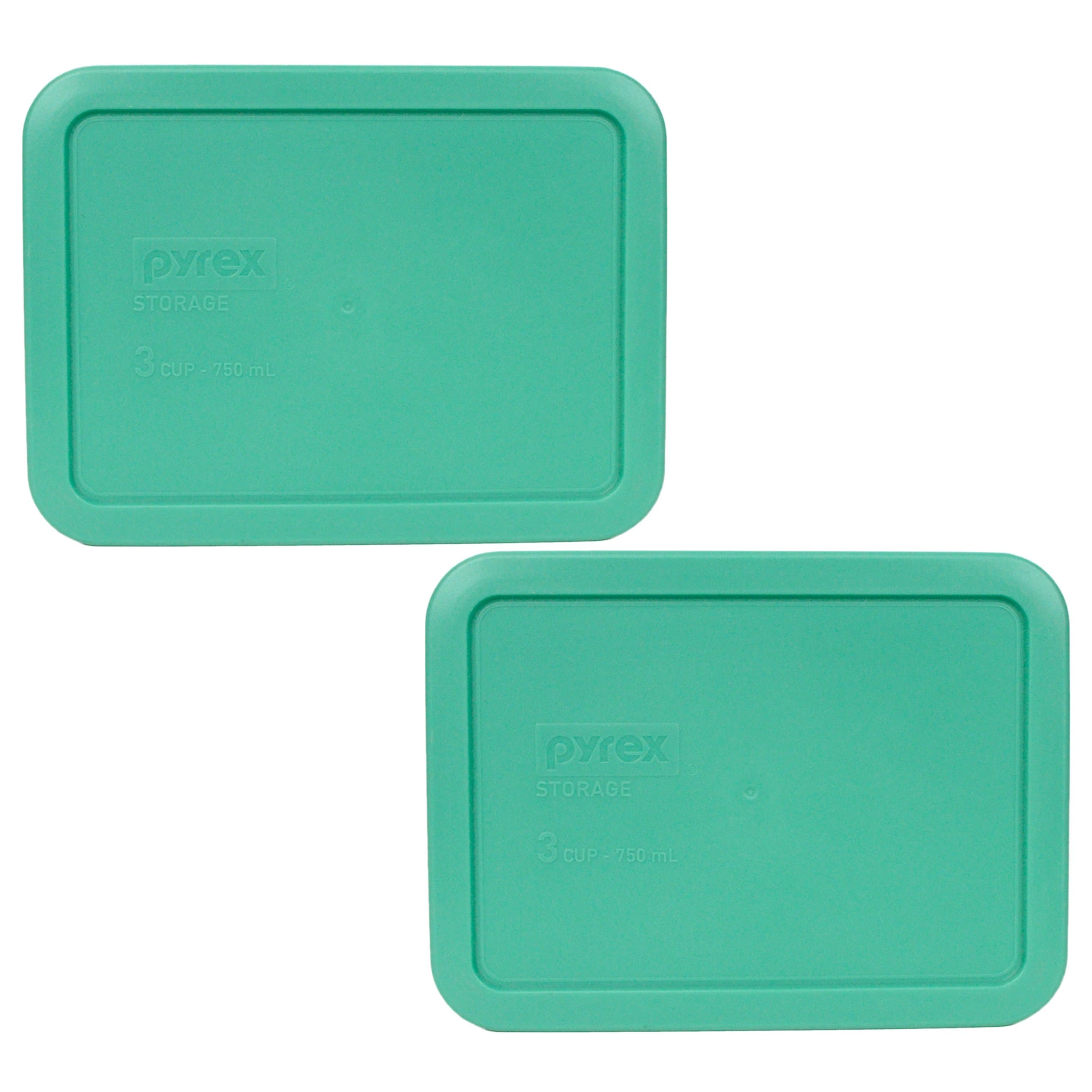Pyrex 7210-PC 3-Cup Light Green Food Storage Replacement Lid (2-Pack) - Made in USA