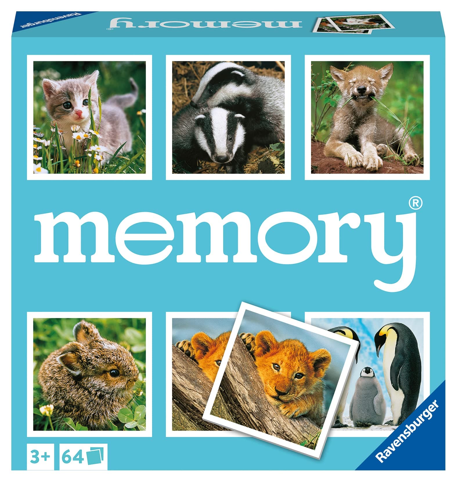 Ravensburger Animal Babies Memory Game - Engaging Picture Matching Game for Kids | Enhances Focus & Memory Skills | Fun for Family Game Night | Ideal for Ages 3 and Up