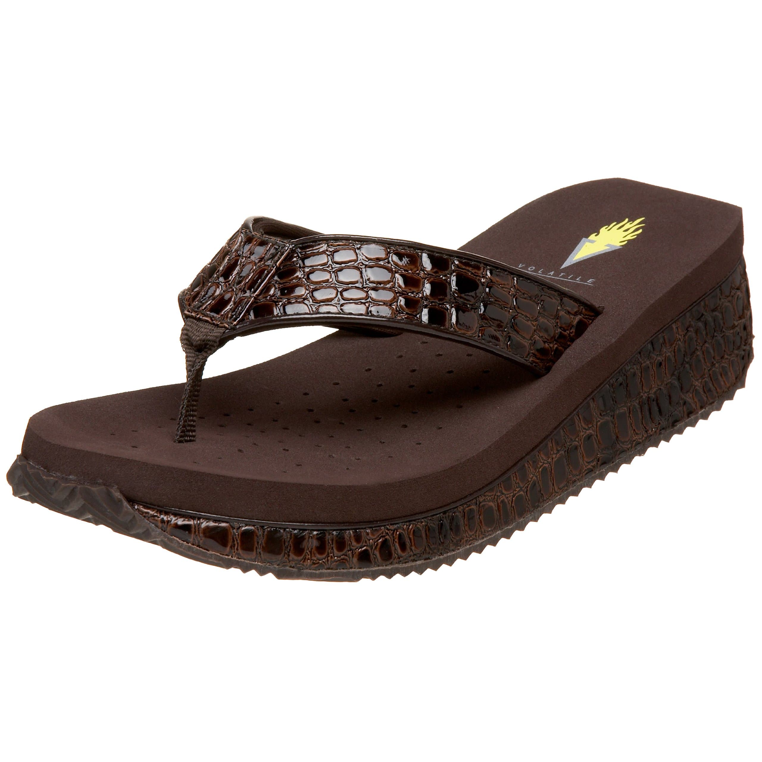 VOLATILE Women's Mini Croco Wedge Sandal