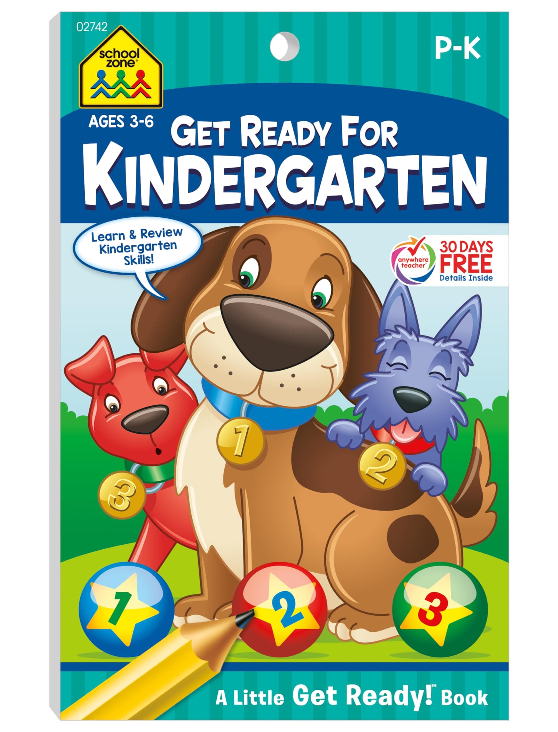 School Zone Get Ready for Kindergarten Workbook: 48 Pages, Pre-K, Preschool, Kindergarten, Letters, Numbers, Shapes, Colors, Matching, Ages 3 to 6 (Little Get Ready! Book Series)