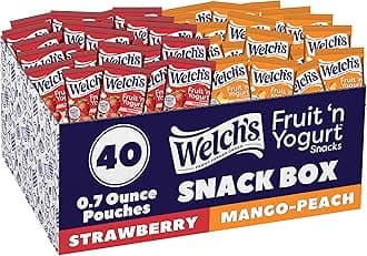 Welch's Fruit Snacks, Fruit 'n Yogurt Variety Pack, Strawberry, Mango Peach, ...