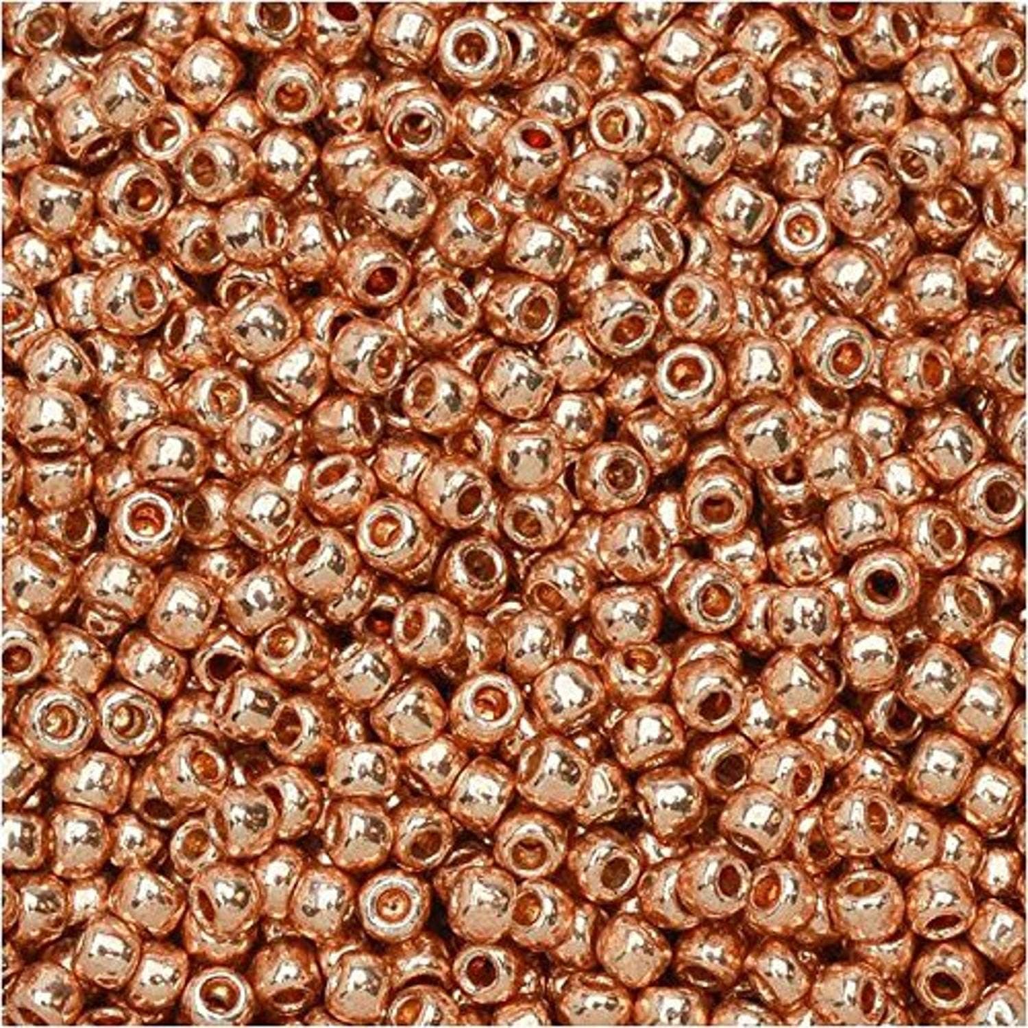 Toho Round Seed Beads 11/0 #PF551 - Permanent Finish Galvanized Rose Gold (8g)