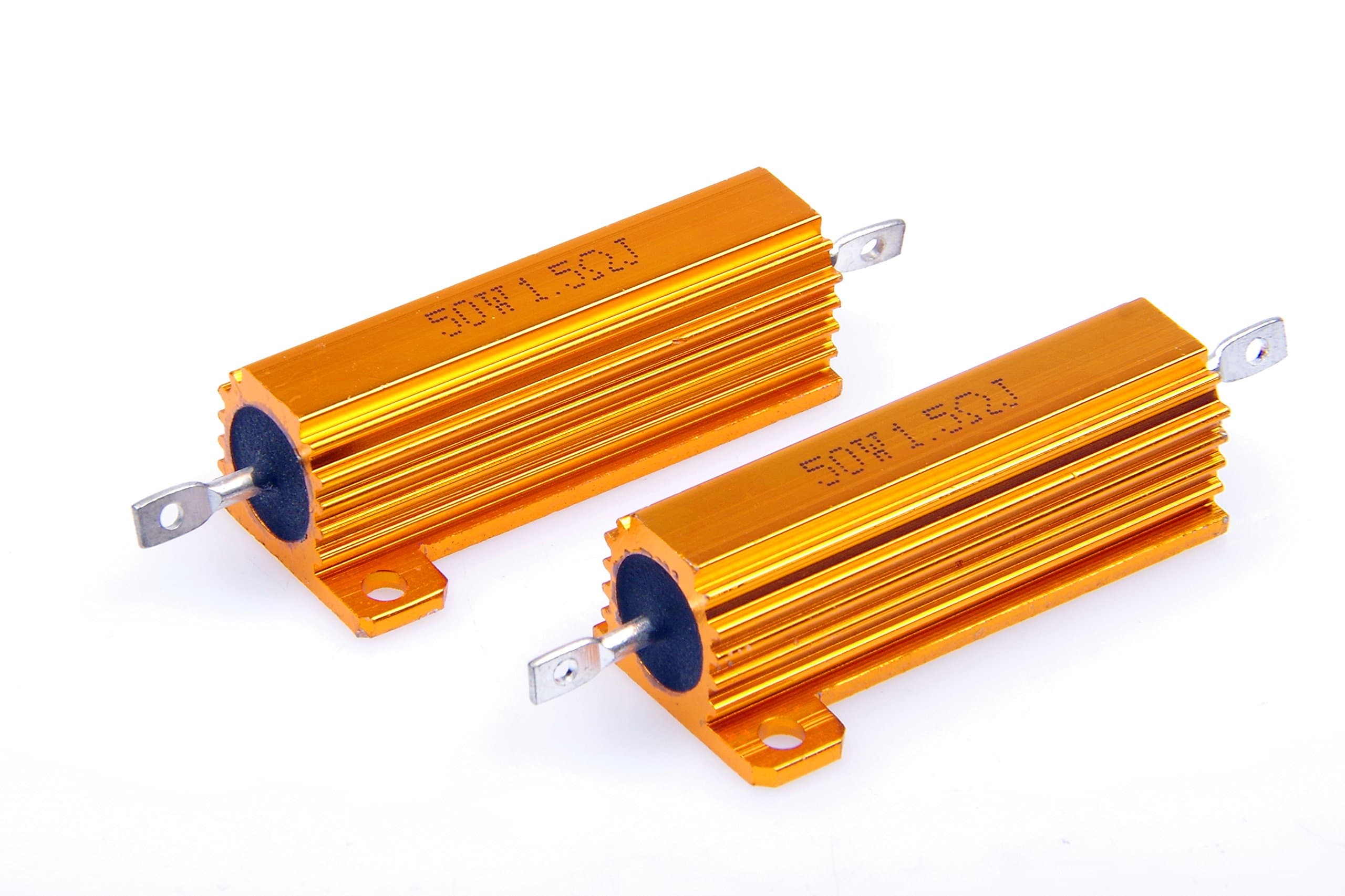 LM YN 50 Watt 1.5 Ohm 5% Wirewound Resistor Electronic Aluminium Shell Resistors Gold (Pack of 2)