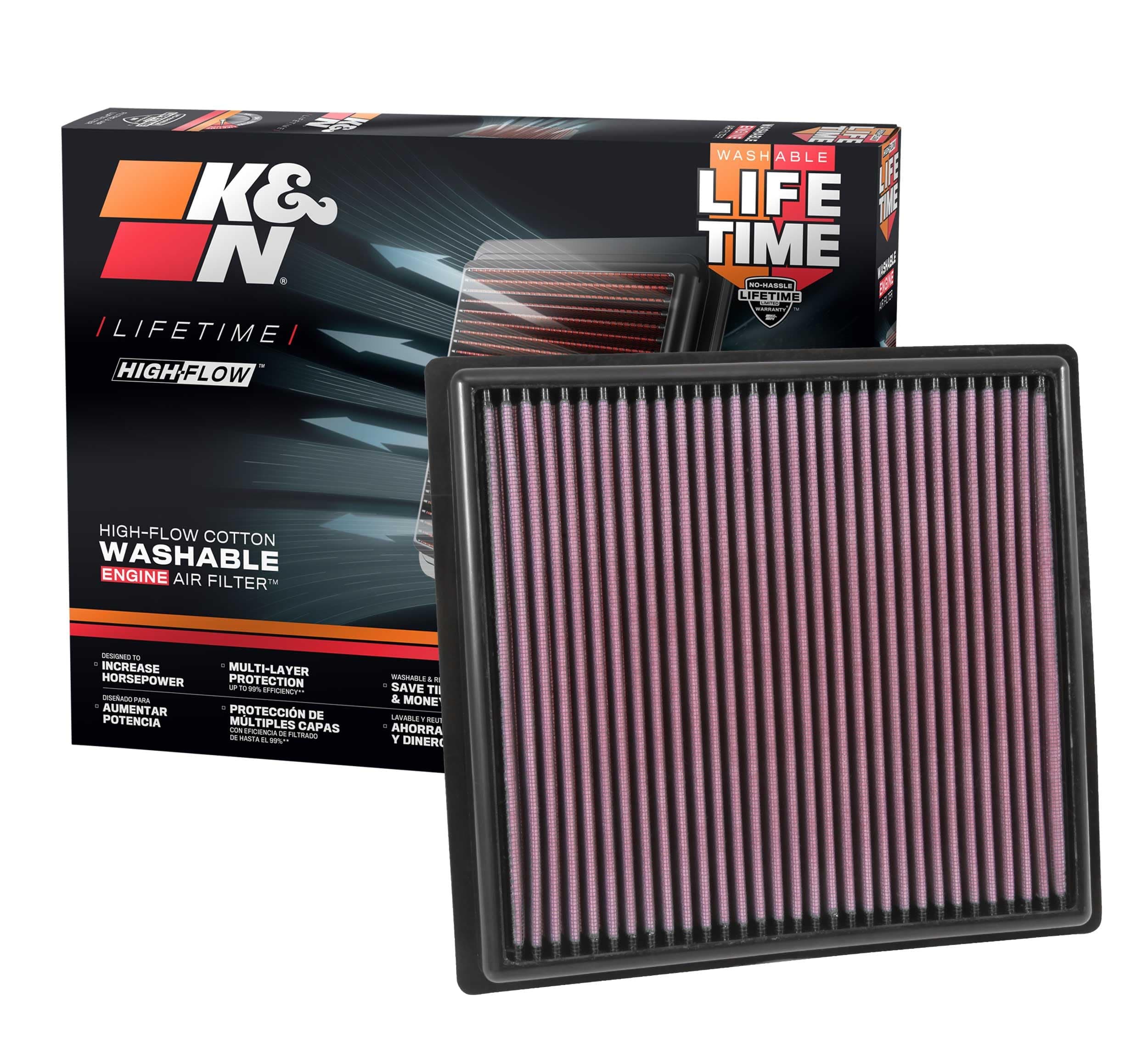 K&N Engine Air Filter: Increase Power & Towing, Washable, Premium, Replacement Air Filter: Compatible with 2015-2019 Chevy/GMC Colorado and Canyon, 33-5030