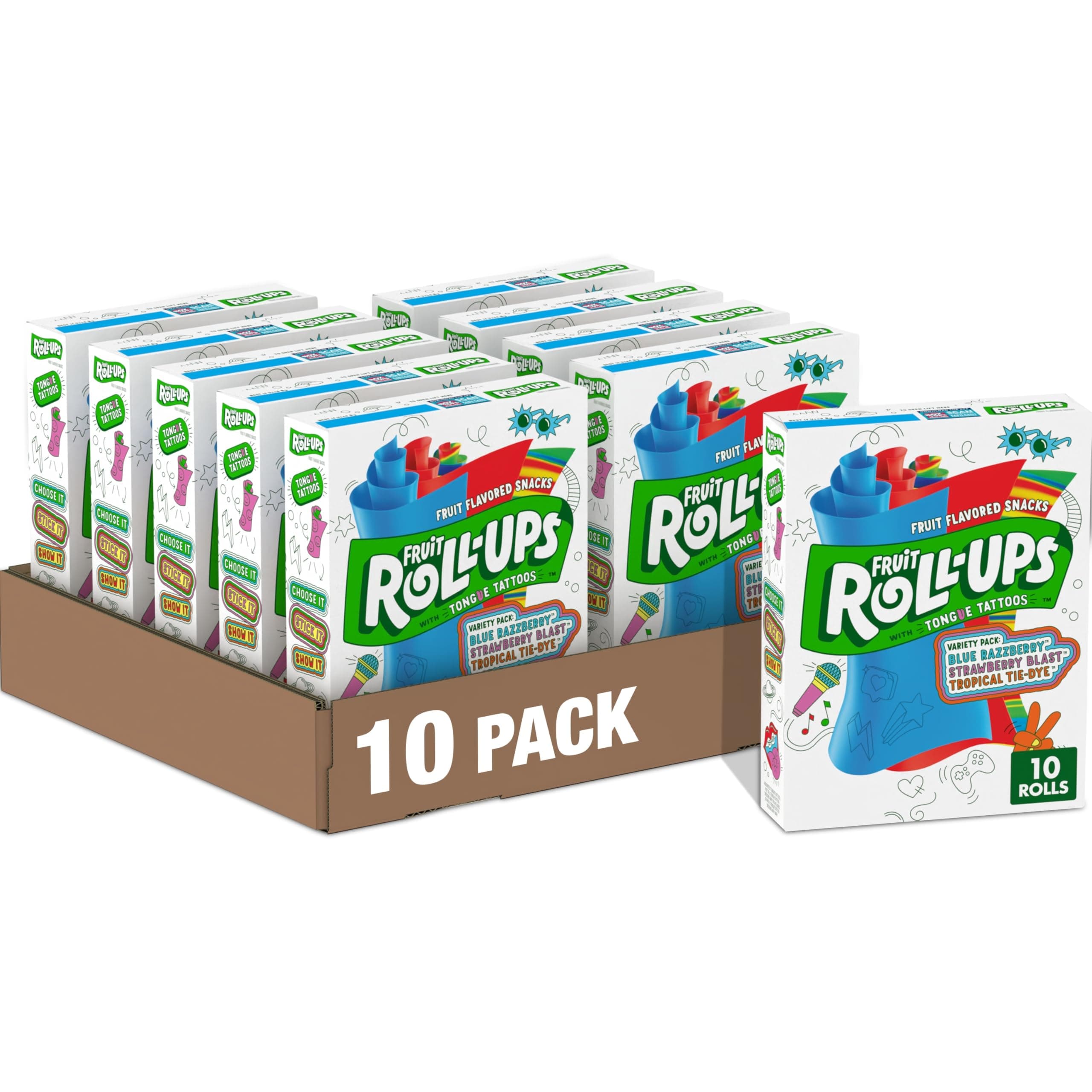 Fruit Flavored Snacks, Variety Pack, Pouches, 10 ct (Pack of 10)