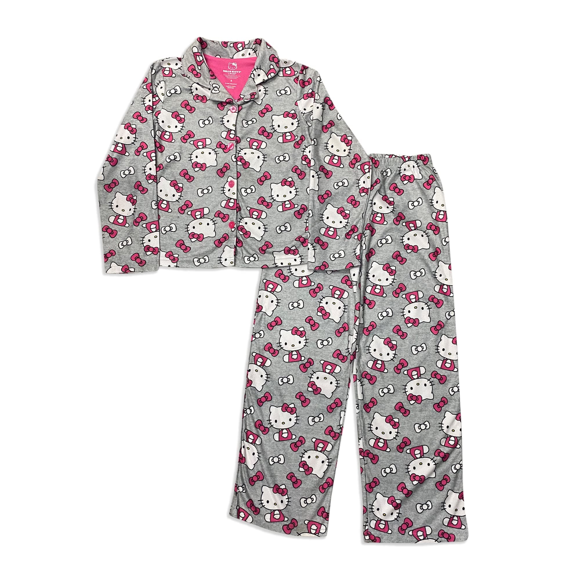 Hello Kitty Purple Diamonds Magic Long Sleeve Silver Glittered Ruffle Nightgown