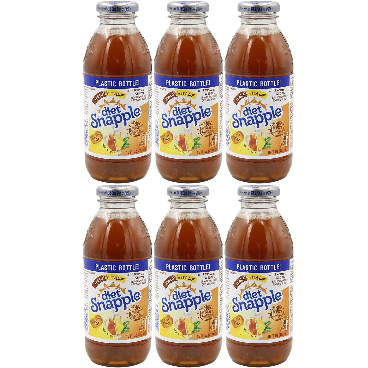SnappleDiet Half and Half Iced Tea, 16oz Bottle (Pack of 6, Total of 96 Fl Oz)