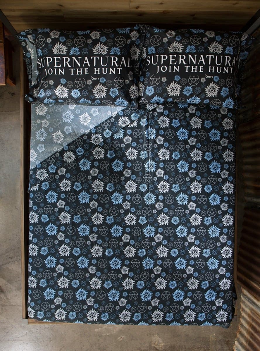 Hot Topic Supernatural Symbols Microfiber Full Sheet Set Multi One Size