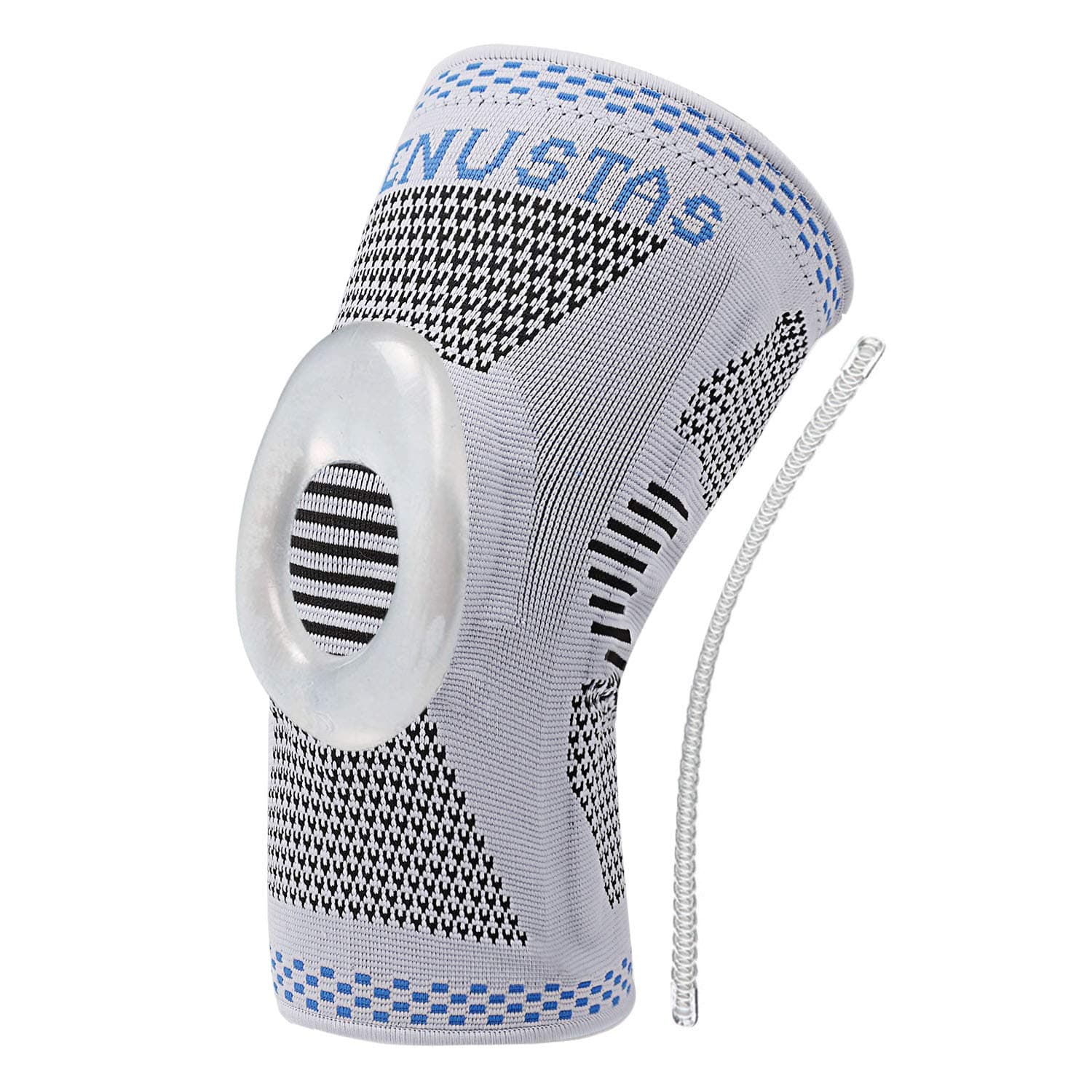 Nylon Silicon Knee Sleeve, Knee Brace Compression Sleeves, Elastic & Adjustable Knee Pad Silicone Padded Bracket/Patella Stabilizer for Meniscus Tear Arthritis Pain Relief