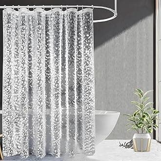 Kuber Industries (Pack of 4) Shower Curtain (9 Feet) Bathroom Curtain | AC Curtains | PVC Waterproof Bathtub Curtain | 8 Rings Curtain | Bathroom Window Curtain | Stone Print | Transparent