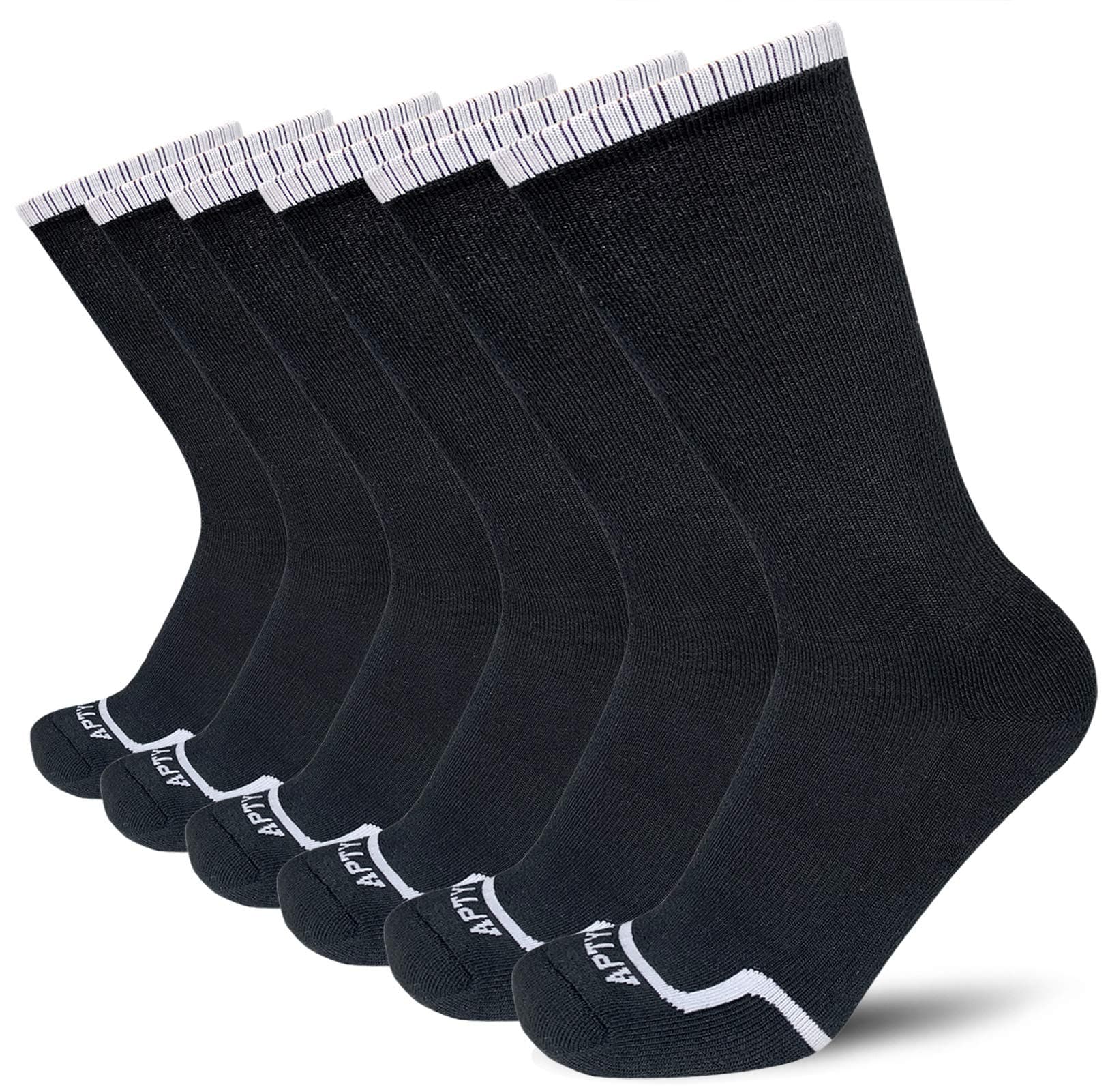 Men's Moisture Wicking Cushioned Crew Work Boot Socks (4-6 Pairs)