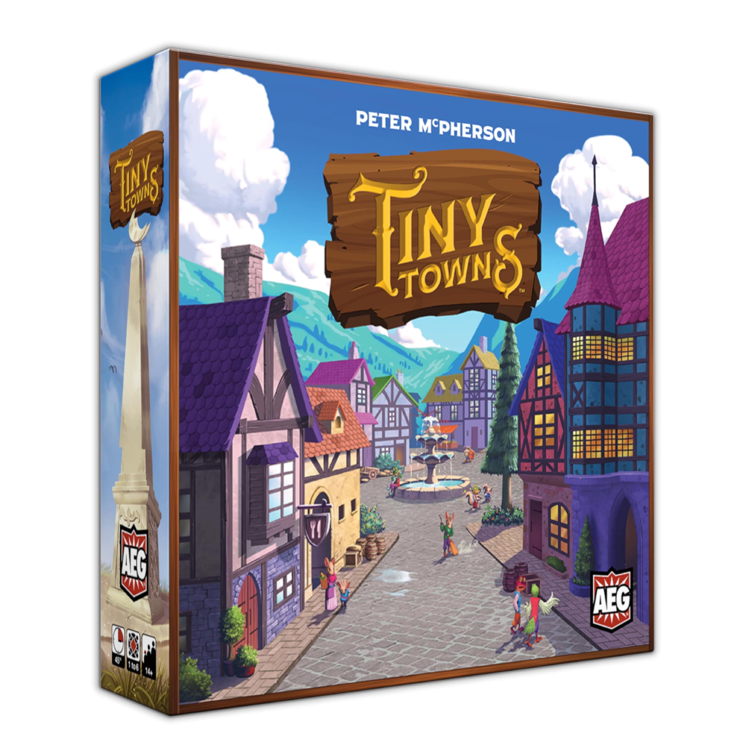 AEG Tiny Towns | Award-Winning Abstract Strategy Board Game | Plan and Construct a Thriving Town | Puzzly City Building | 1-6 Players | Ages 14+
