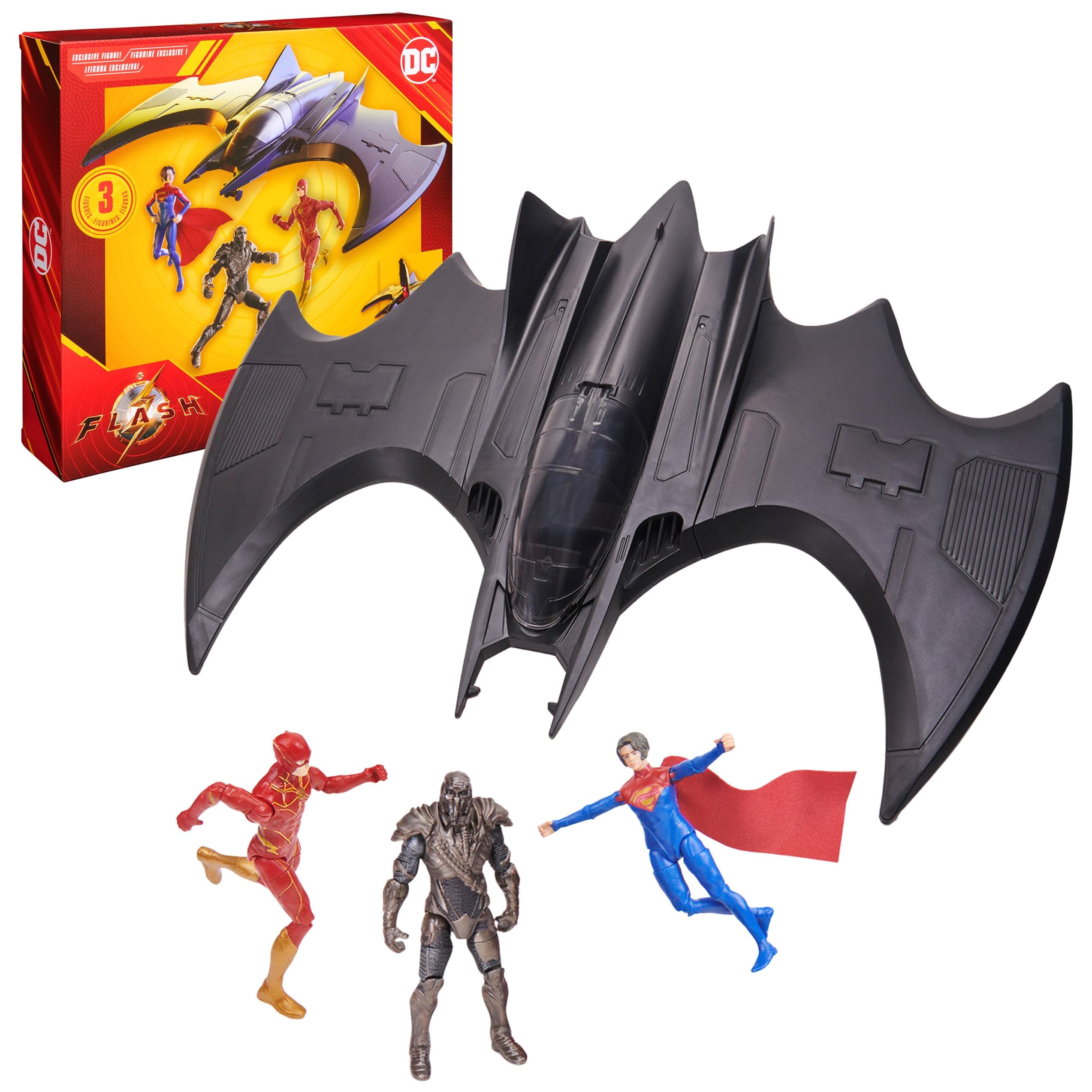 DC Comics, The Flash Batwing Battle Set (Amazon Exclusive)| Supergirl, NAM-Ek, Flash Action Figures, 4-inch | Kids Toys for Boys and Girls Ages 4+