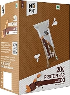 MuscleBlaze 20g Protein Bar (Choco Almond, Pack of 6) | Healthy Protein Snacks | For Energy & Fitness